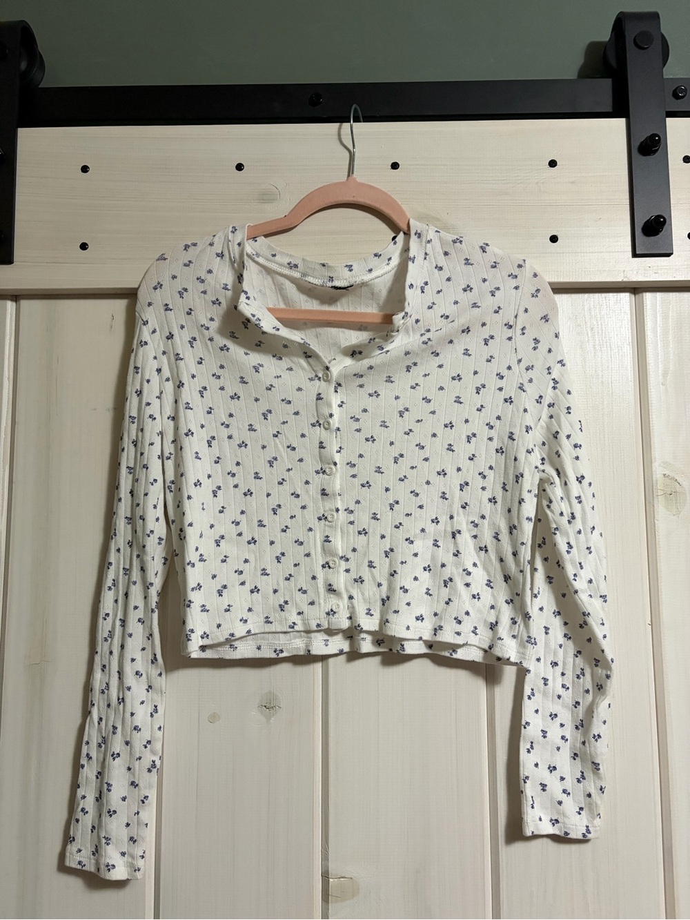 Blue and white floral long sleeve